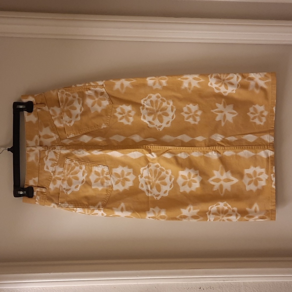 NWT, Rebecca Taylor Paper Fleur Cotton Canvas Midi Skirt - Picture 5 of 16